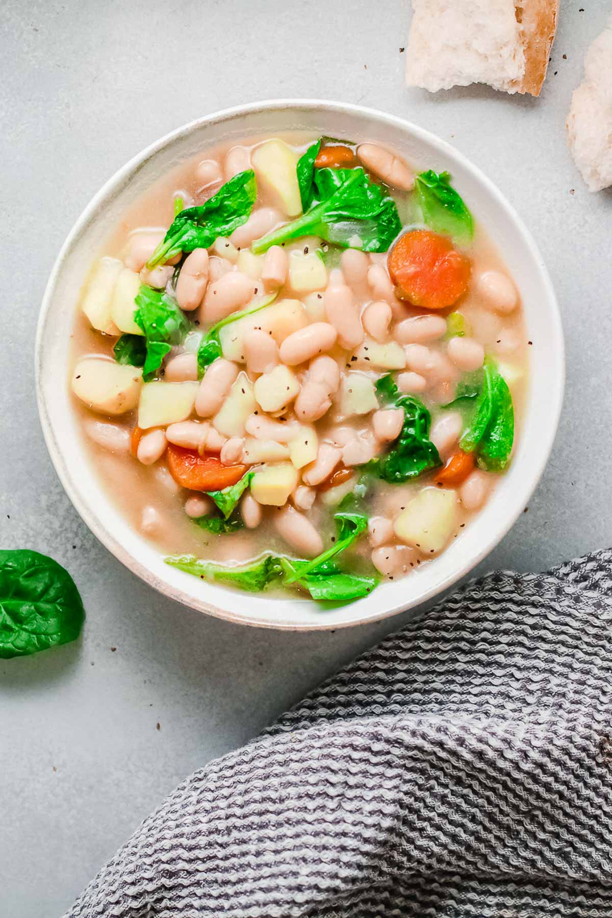 white bean soup overhead 
