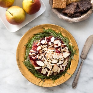 Baked Brie with Cherry Preserves and Almonds