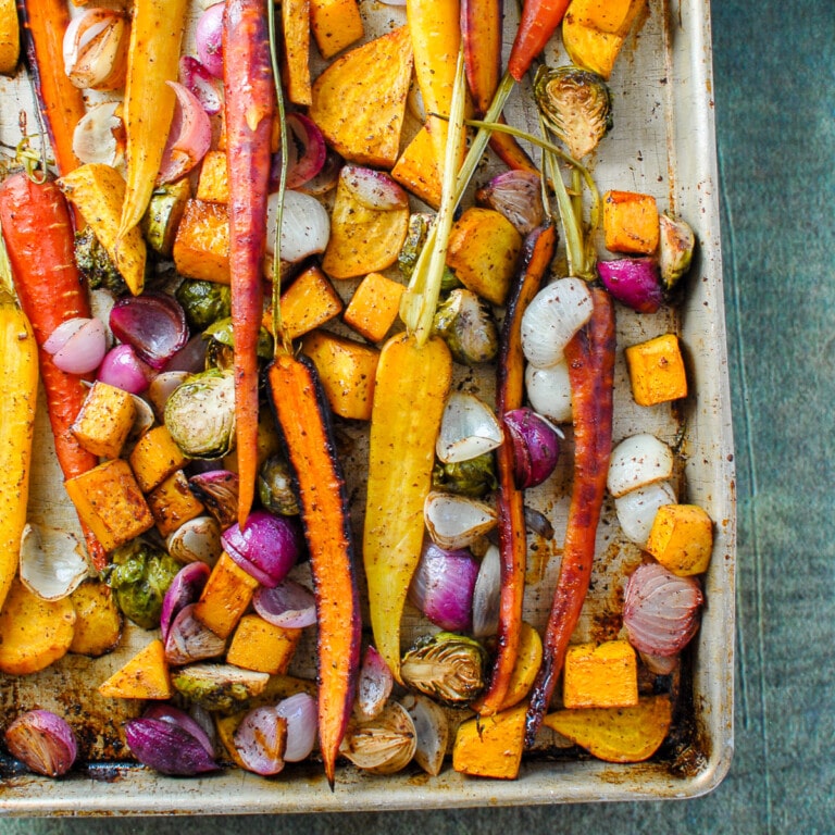 Balsamic Roasted Fall Vegetables with Sumac A colorful, easy side dish