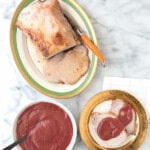 Boneless Pork Loin Roast with Rhubarb-Cherry Port Sauce