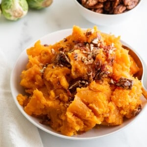 Instant Pot mashed sweet potatoes in a bowl