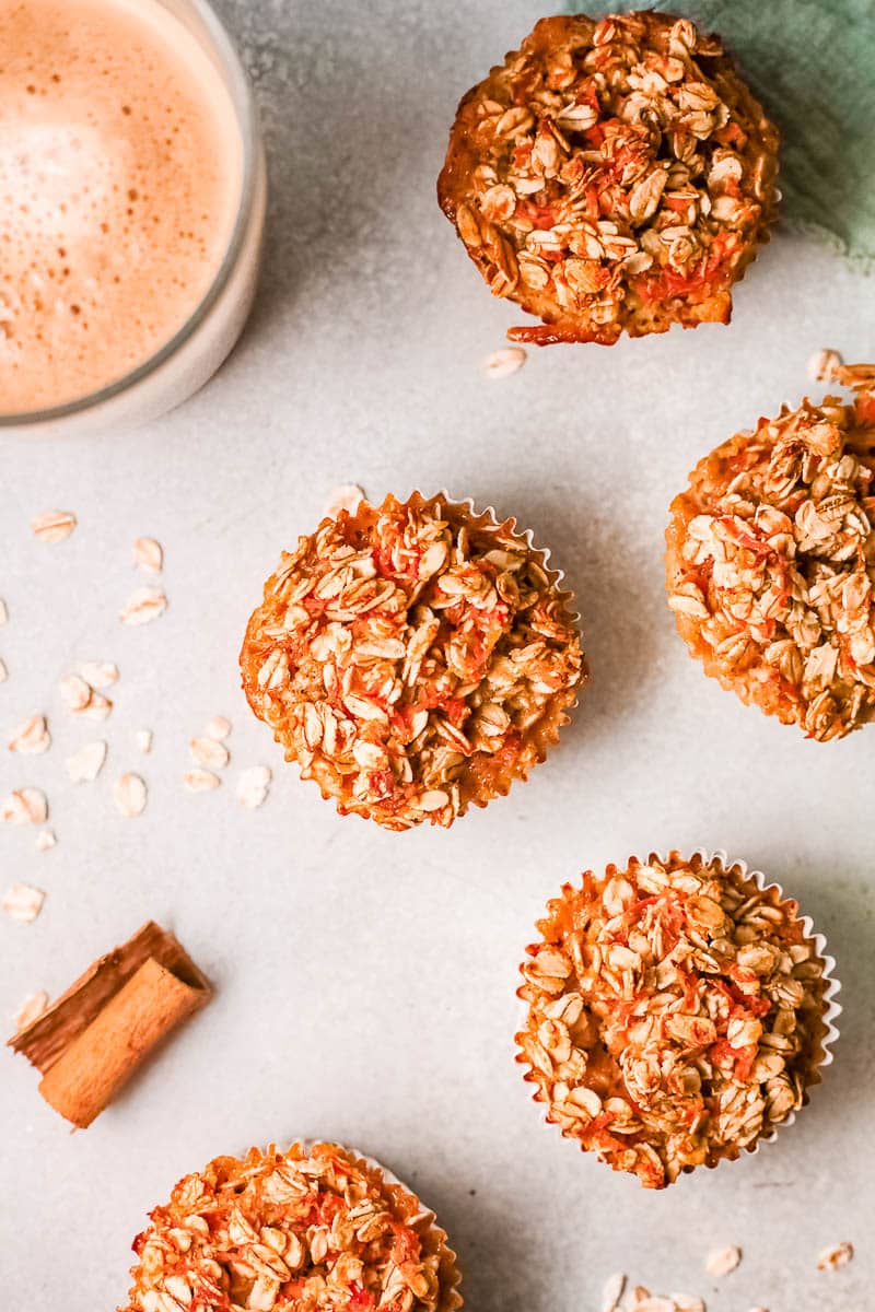 baked carrot cake oatmeal cups