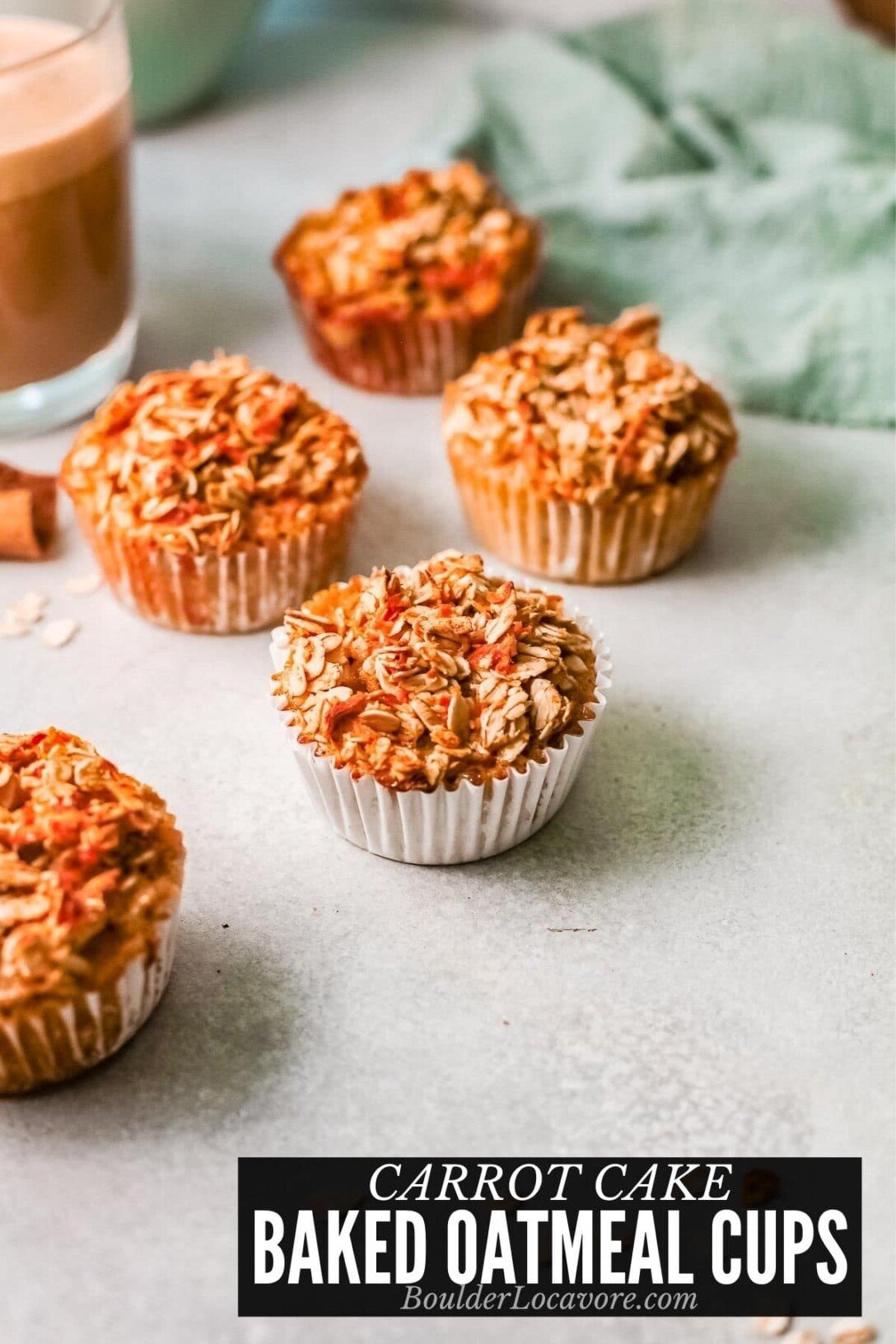 carrot cake baked oatmeal cups title