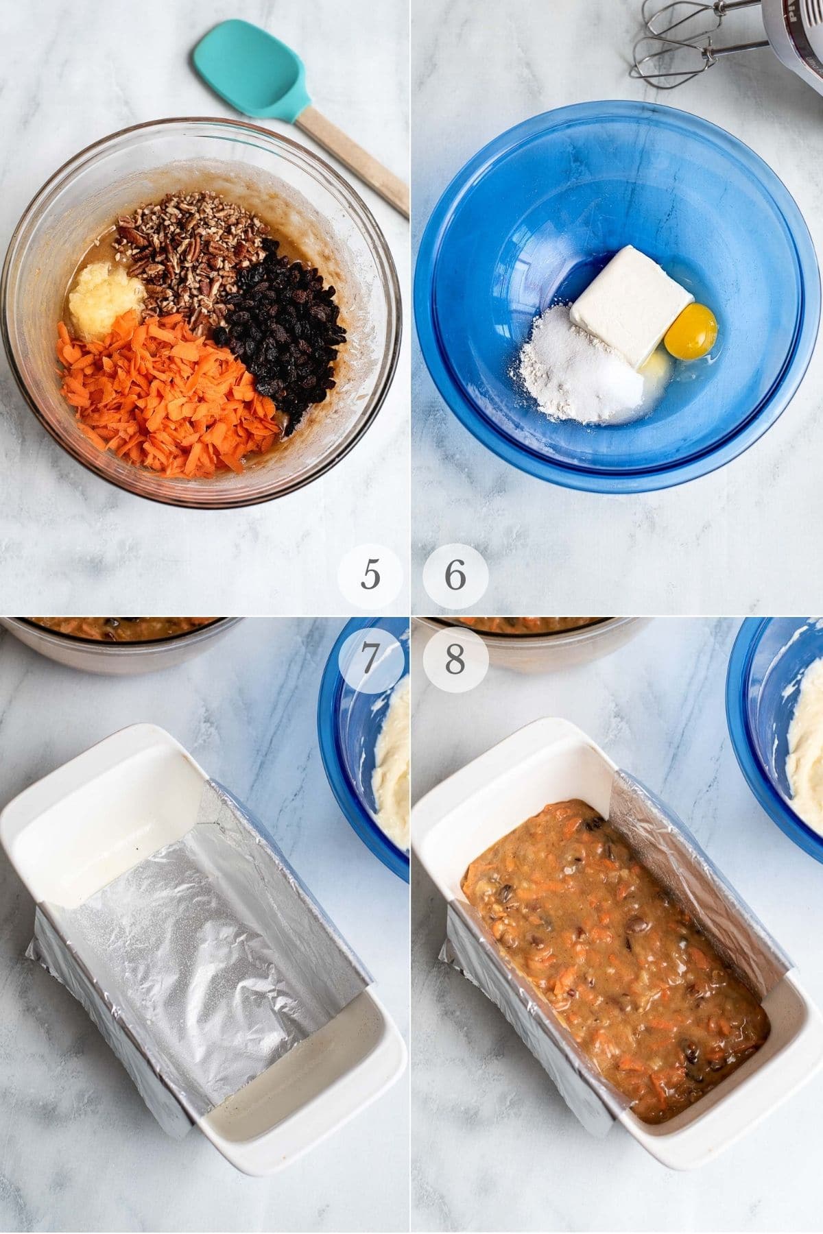 carrot loaf cake recipe steps 5-8