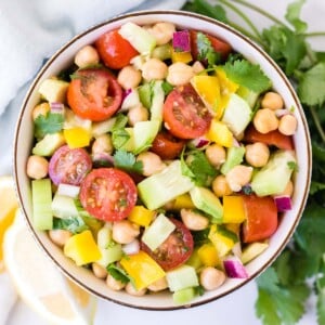 chickpea salad in a bowl