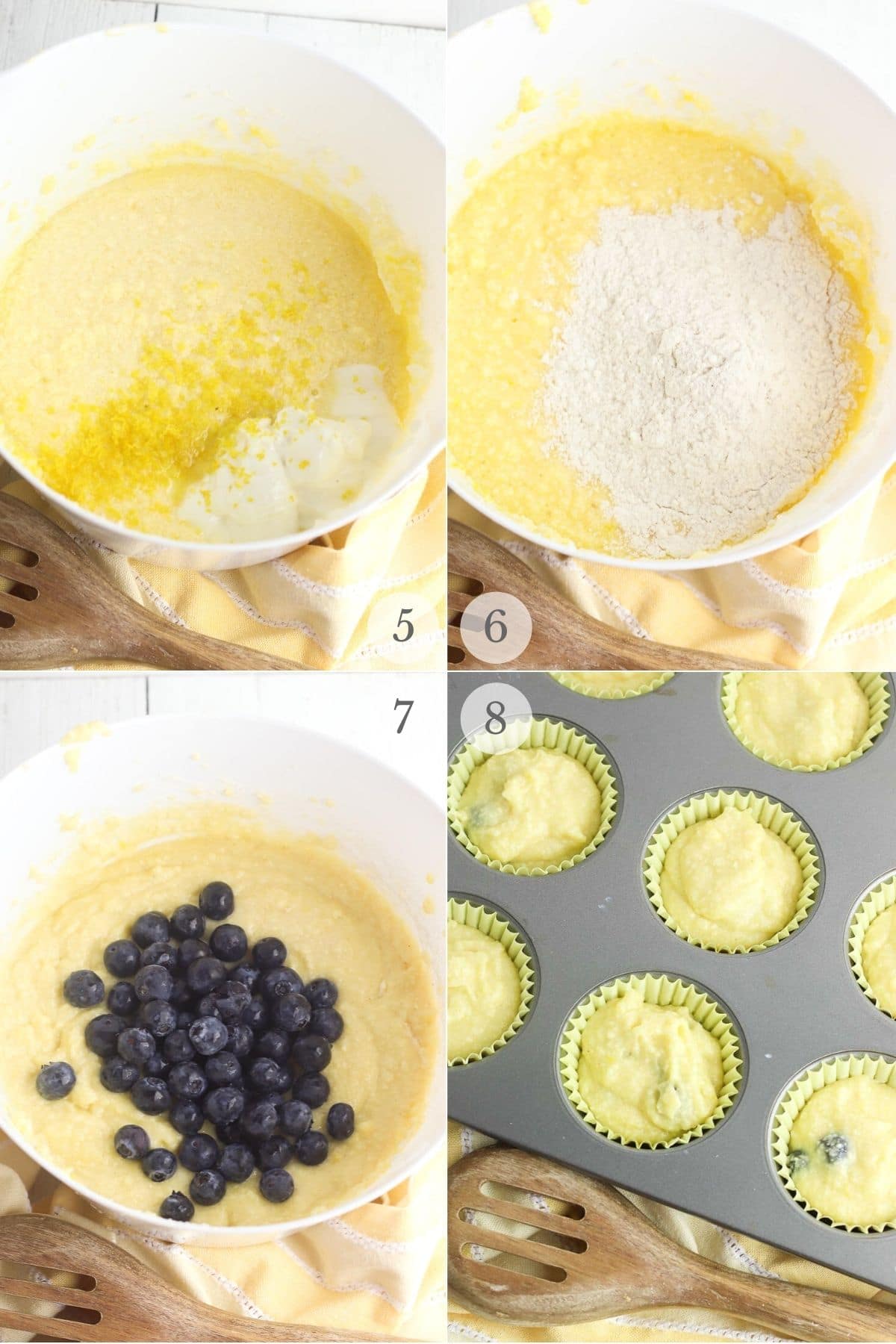 lemon blueberry muffins recipe steps 5-8