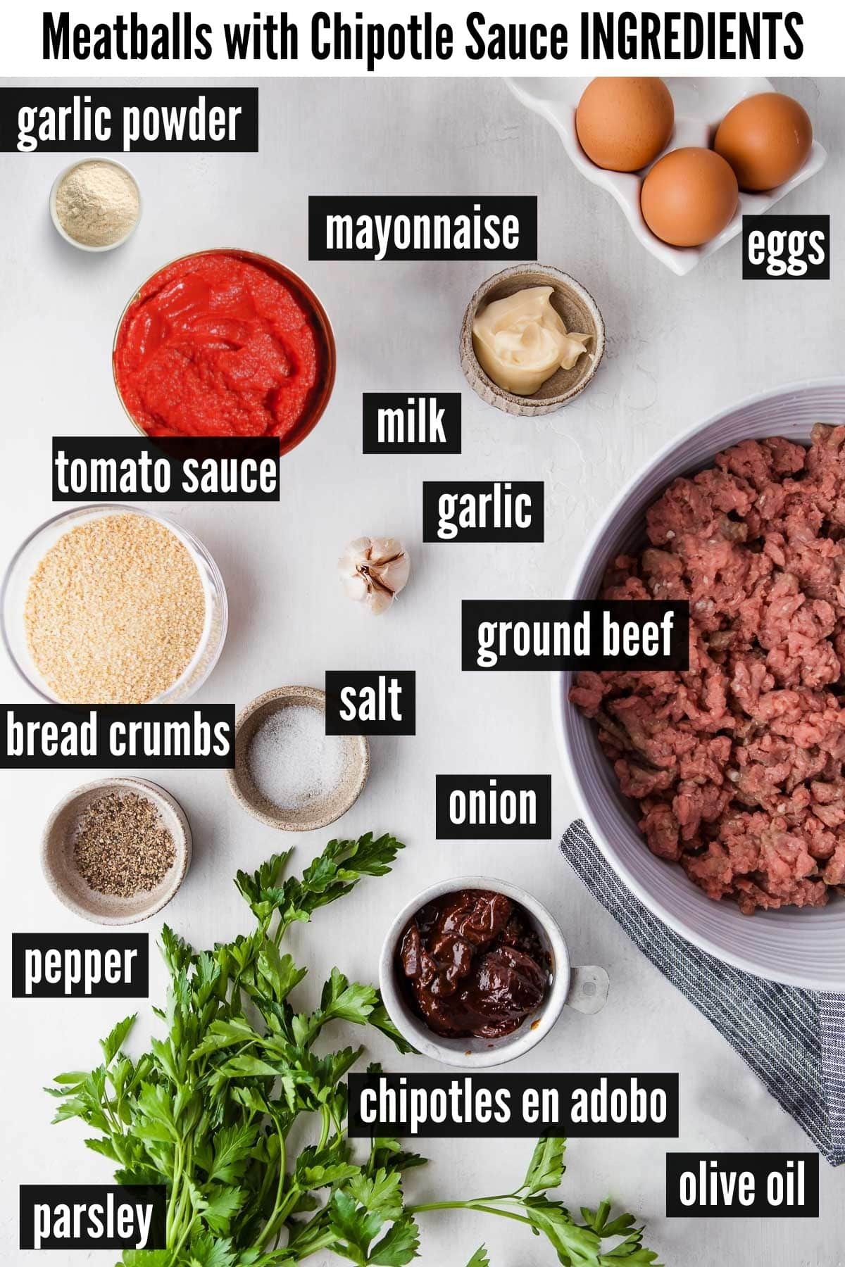 meatballs with chipotle sauce labelled ingredients