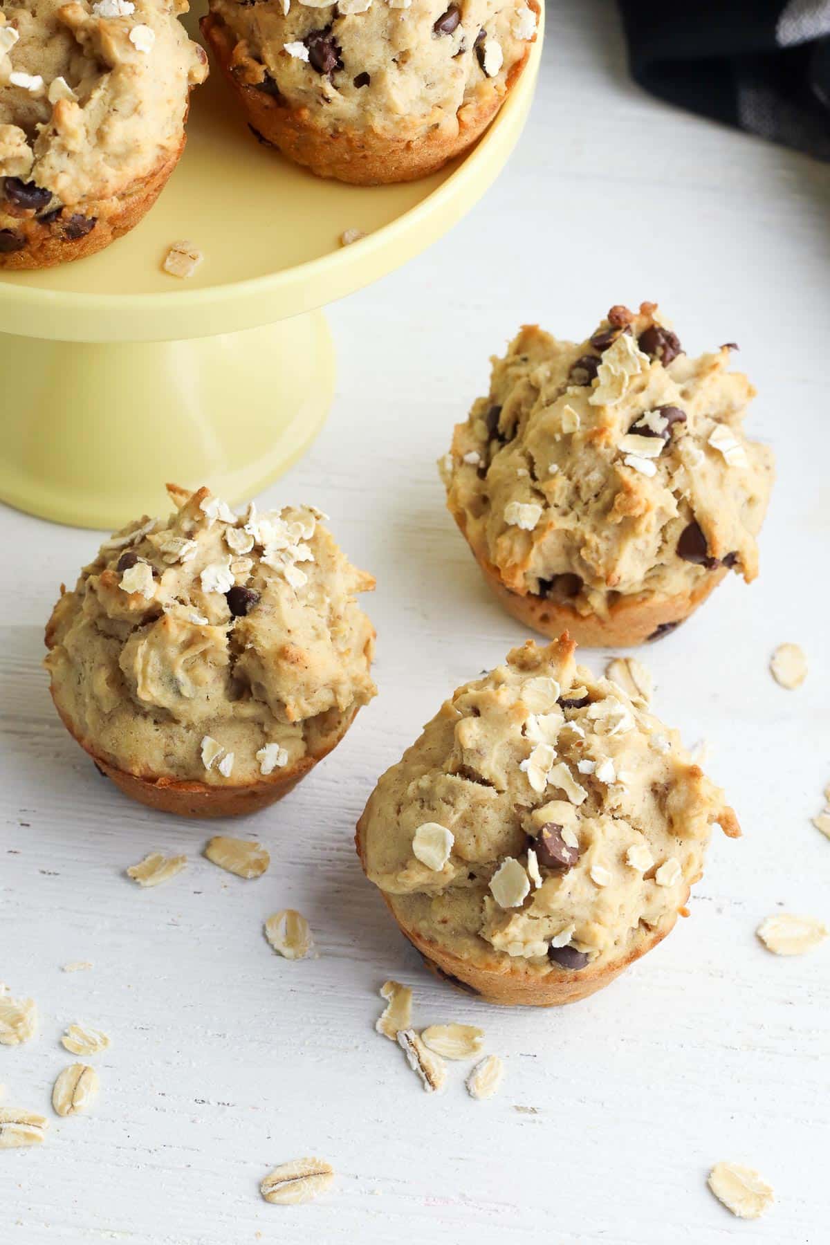 peanut butter banana muffins three 