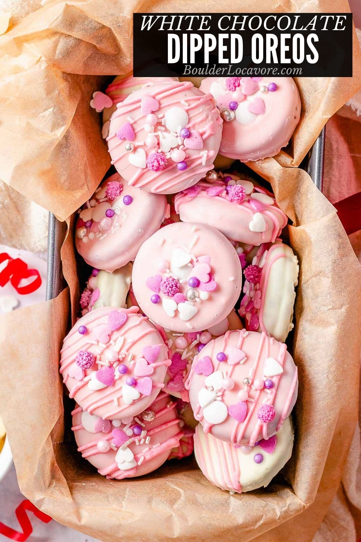 white chocolate covered oreos for Valentine's Day