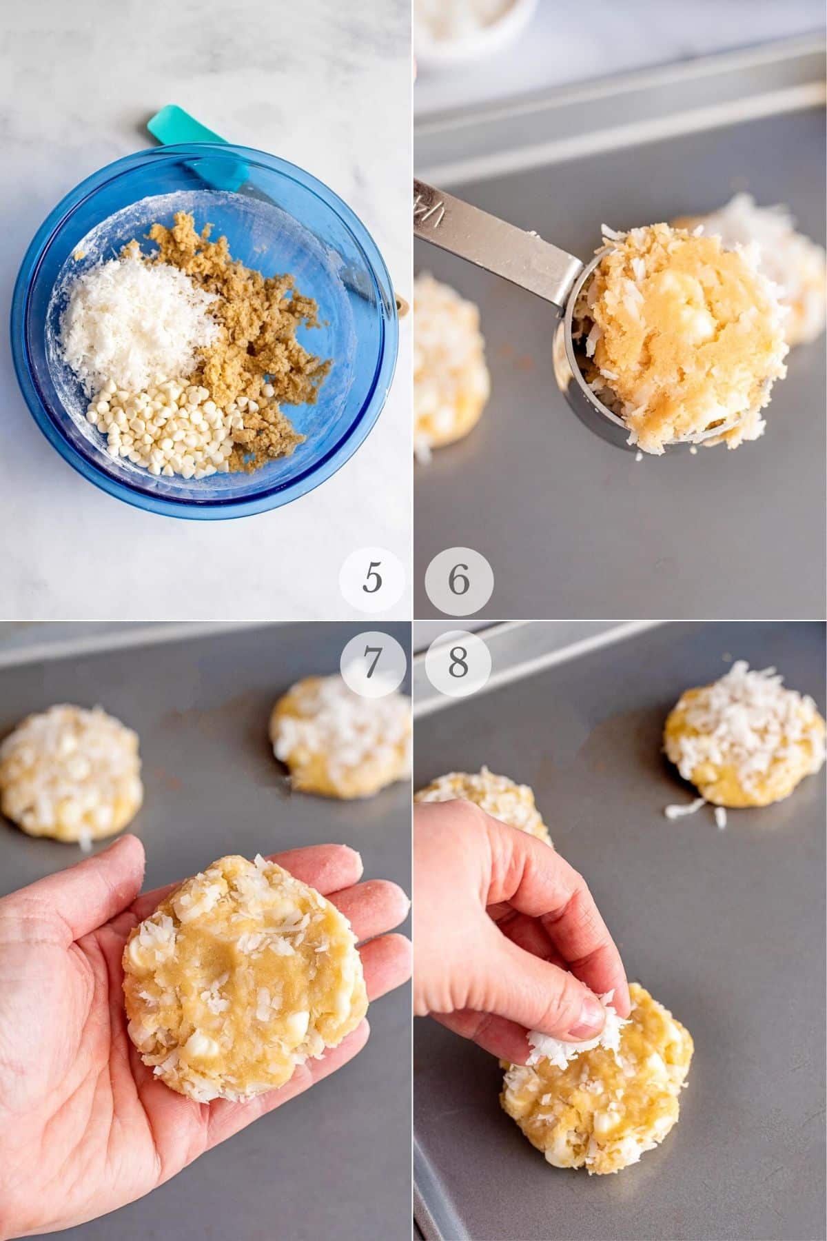 coconut cookies recipe steps 5-8