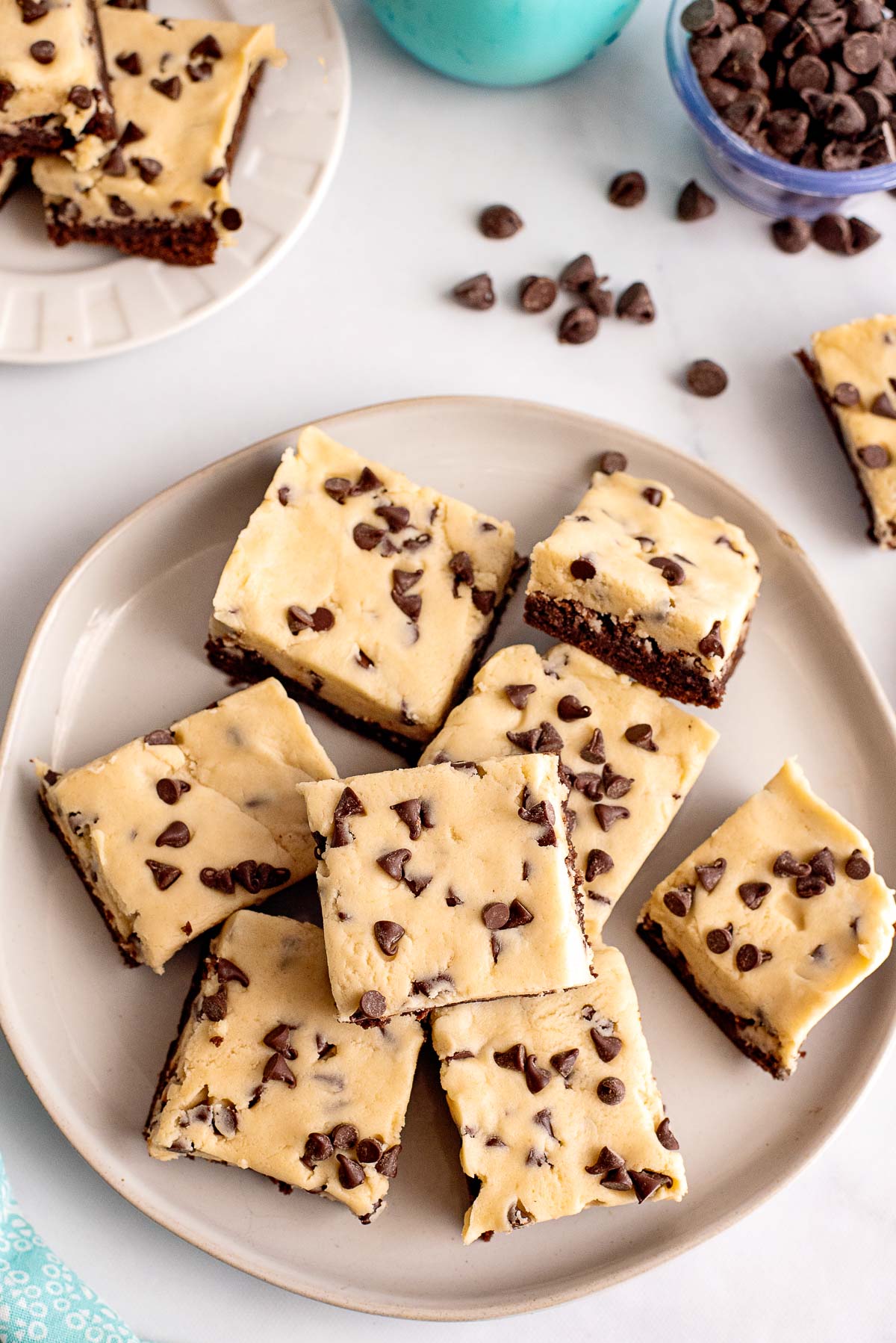 cookie dough brownies on a plate