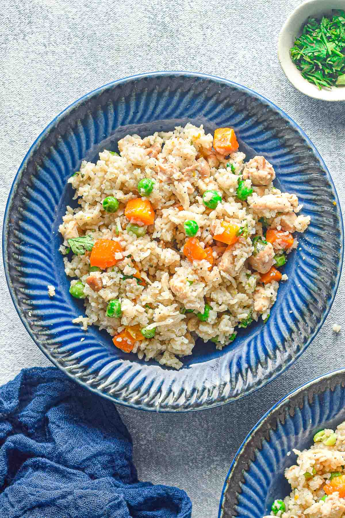 instant pot chicken and rice overhead