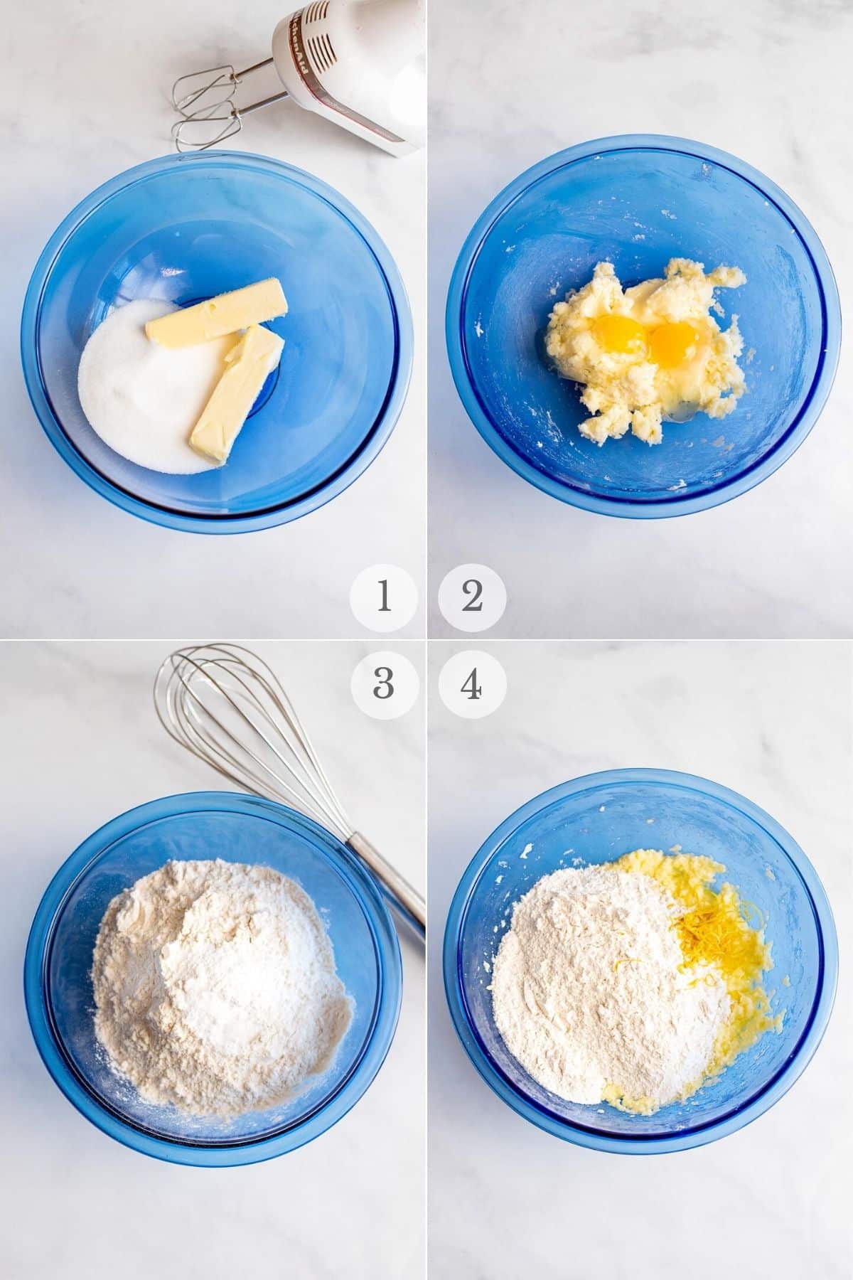 lemon sugar cookies recipe steps 1-4
