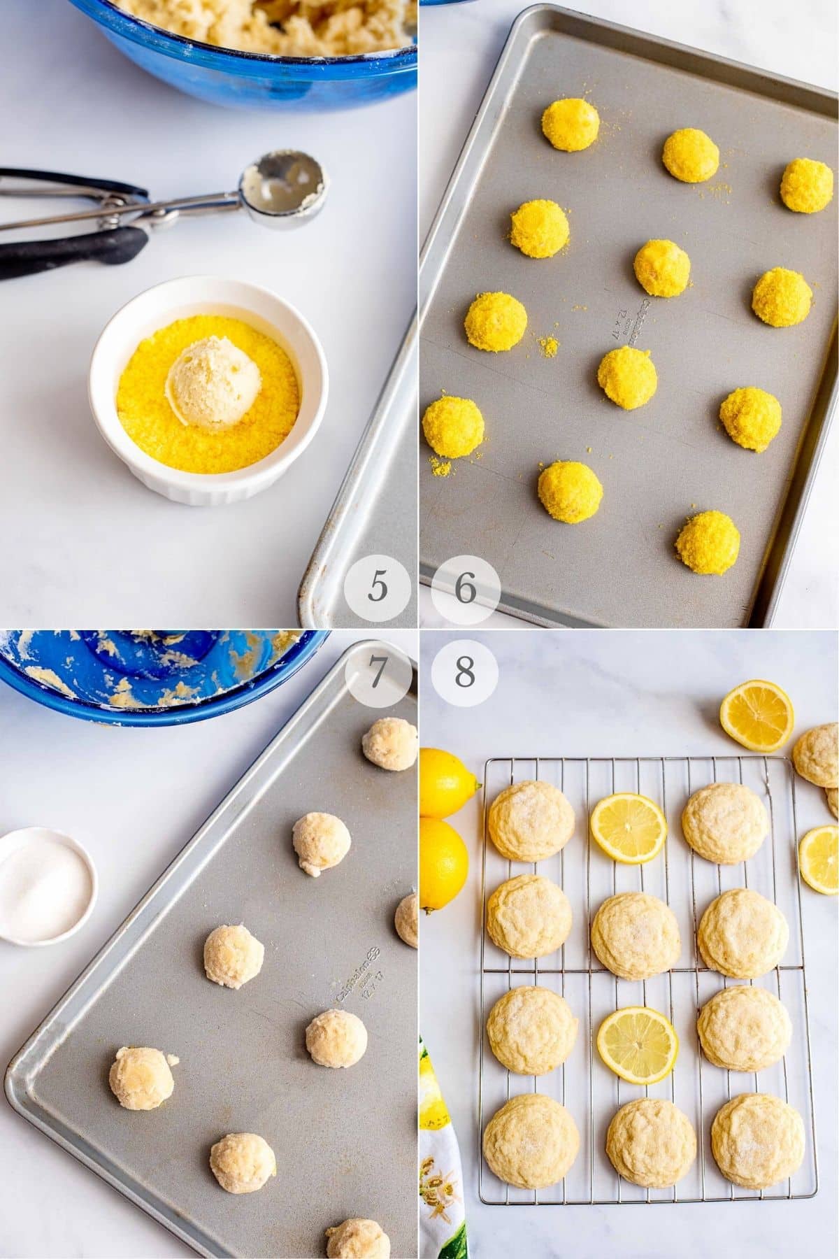 lemon sugar cookies recipe steps 5-8