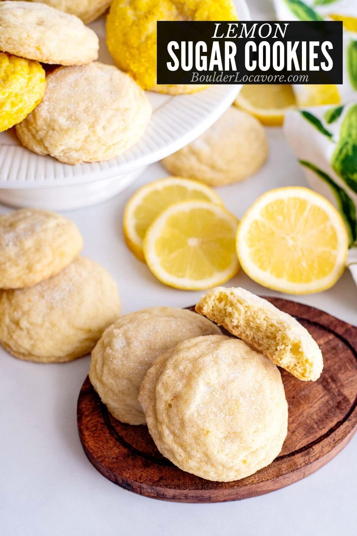 lemon sugar cookies with text overlay