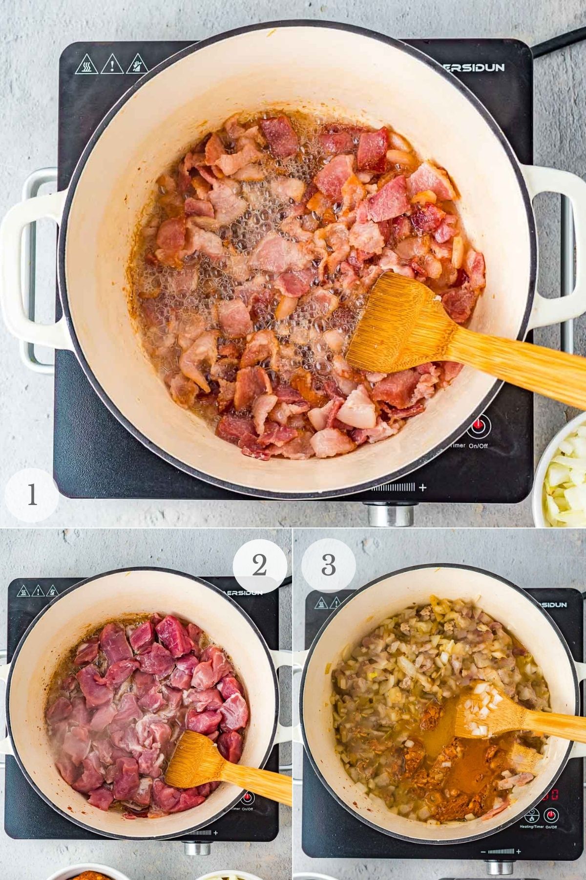 pork chili recipe steps 1-3