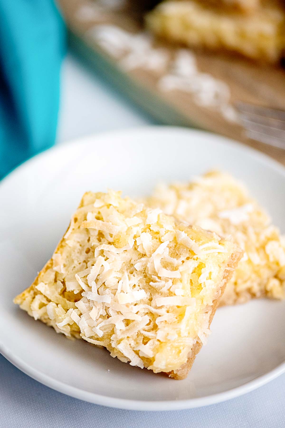 coconut bars on a plate 