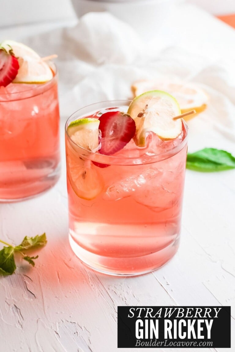 Classic Gin Rickey cocktail with Strawberry option Boulder Locavore