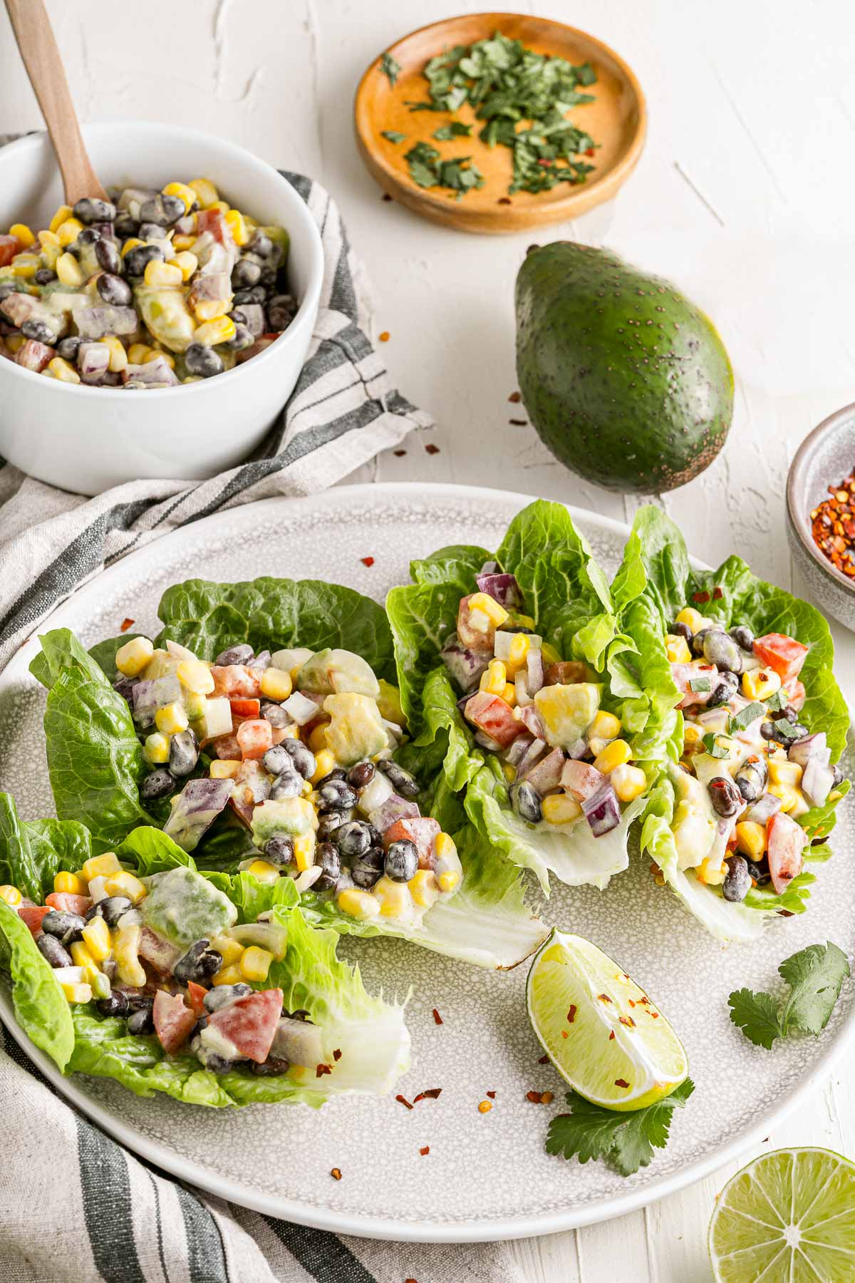 Mexican lettuce wraps overhead SIDE