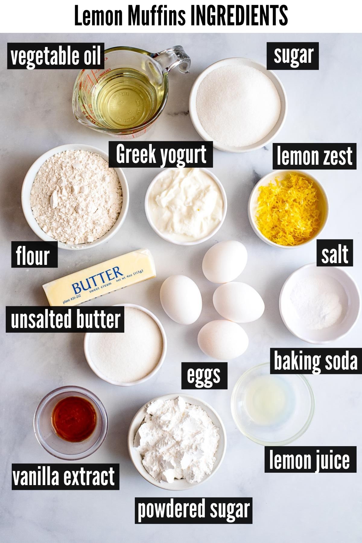 lemon muffins labelled ingredients.