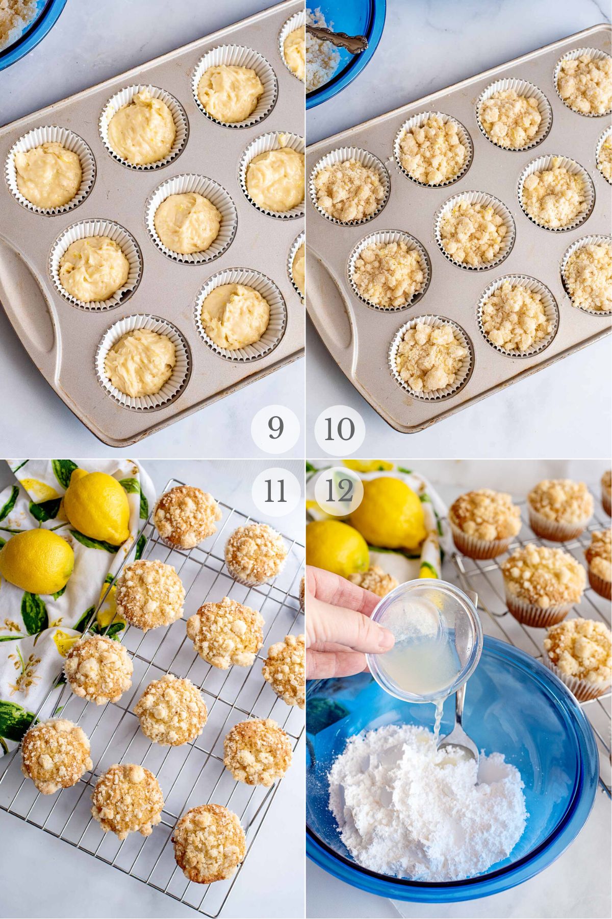 lemon muffins recipe steps 9-12.