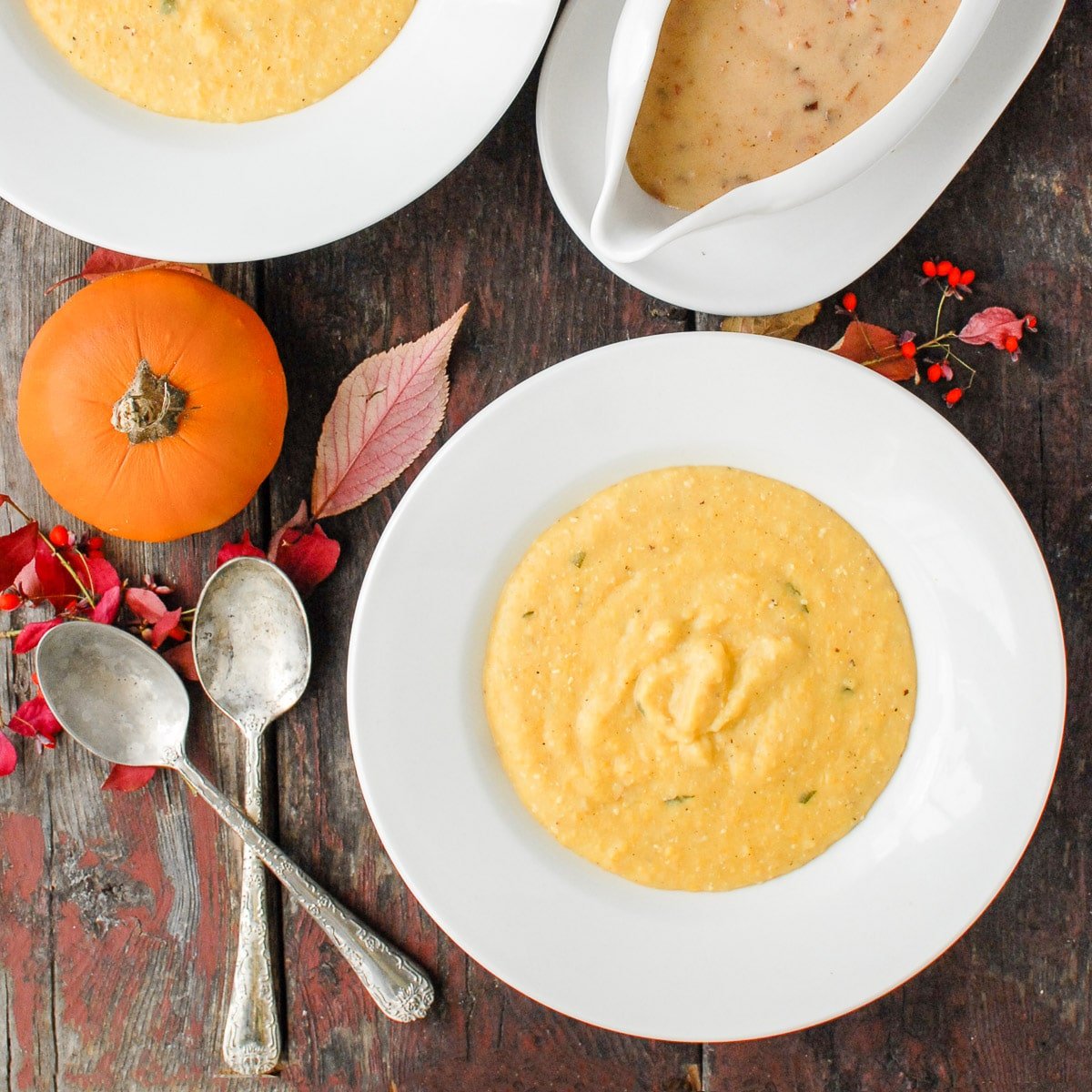 Pumpkin Polenta & Maple Bacon Gravy Mouthwatering Comfort Food