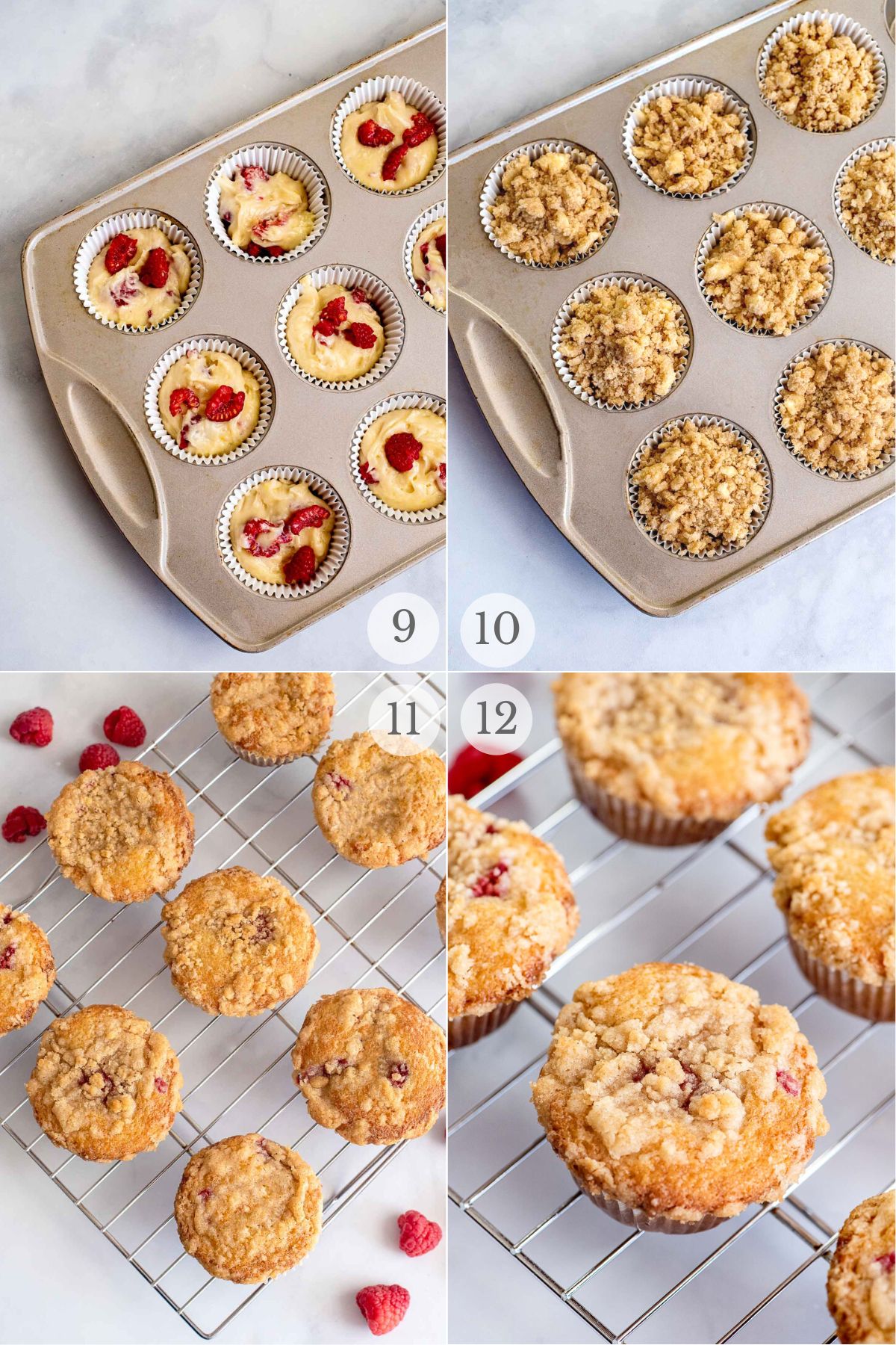 raspberry muffins recipe steps 9-12.