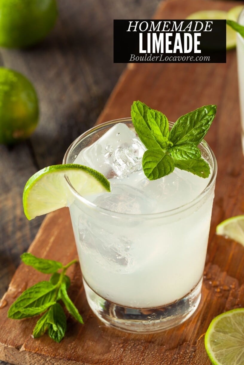 LIMEADE IN A GLASS WITH ICE