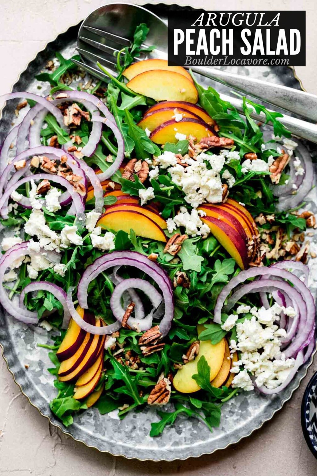 Arugula Peach Salad with Honey Basil Vinaigrette Boulder Locavore