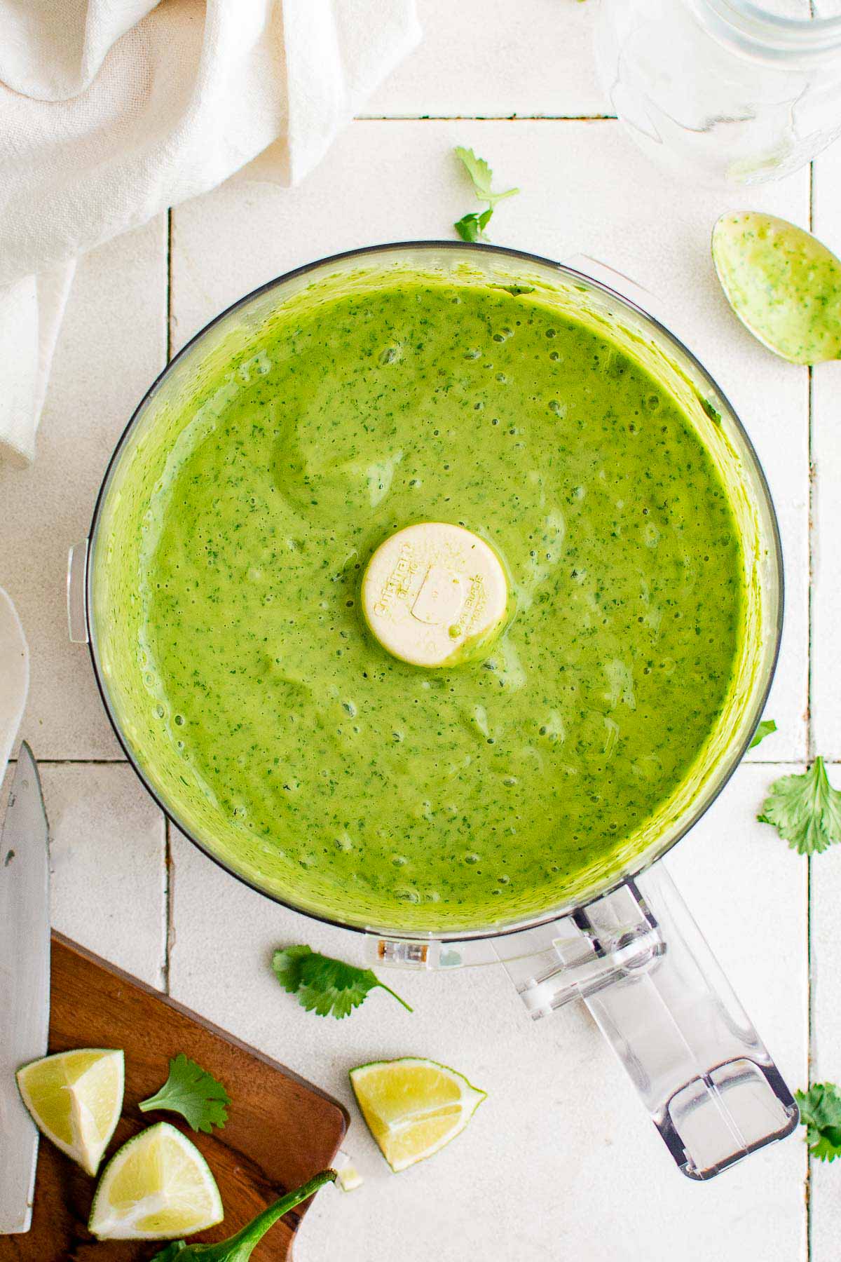 cilantro lime dressing in food processor
