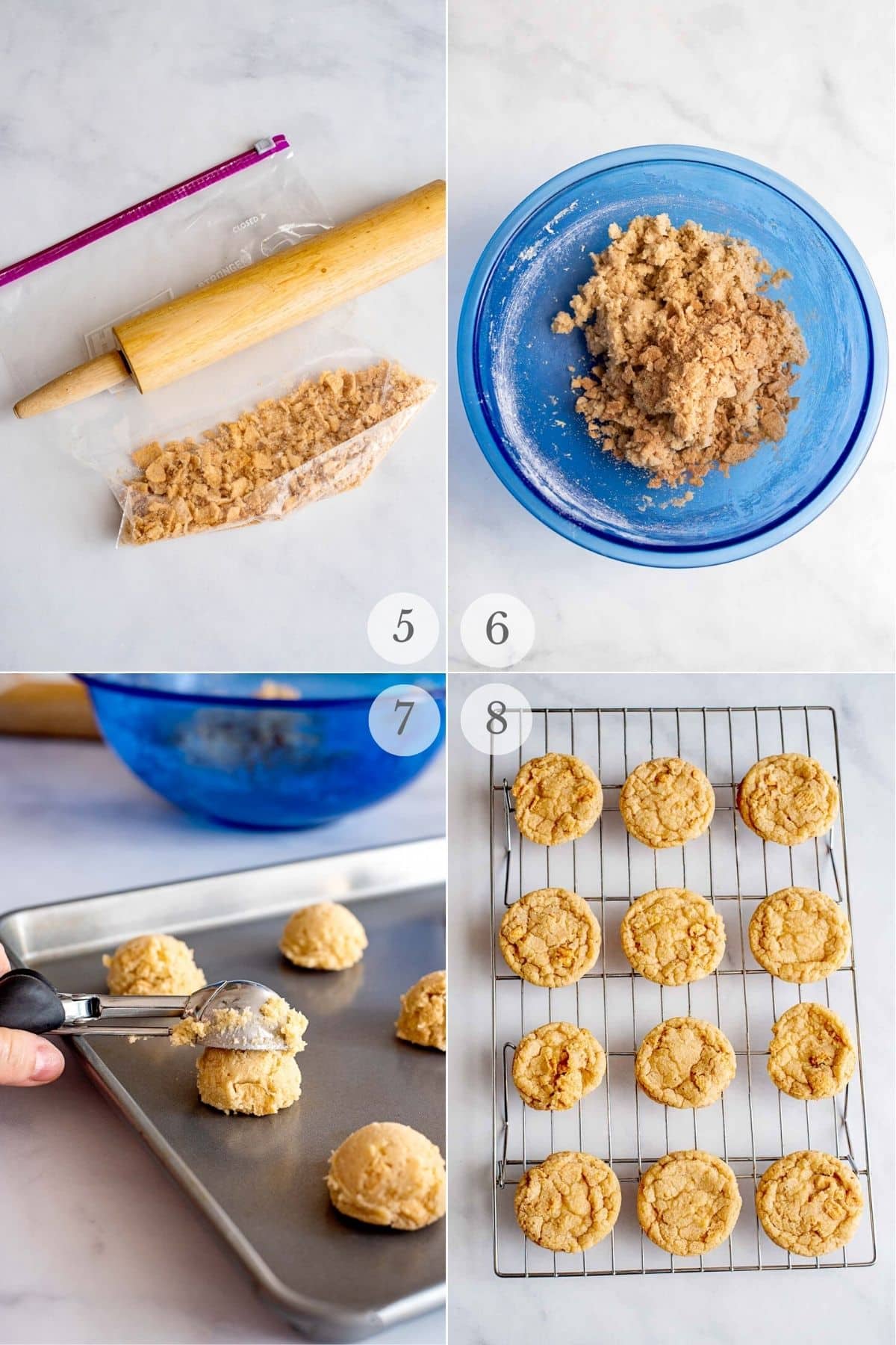 cinnamon toast crunch cookies recipe steps 5-8.