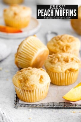 fresh peach muffins.