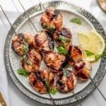 grilled scallops on skewers.