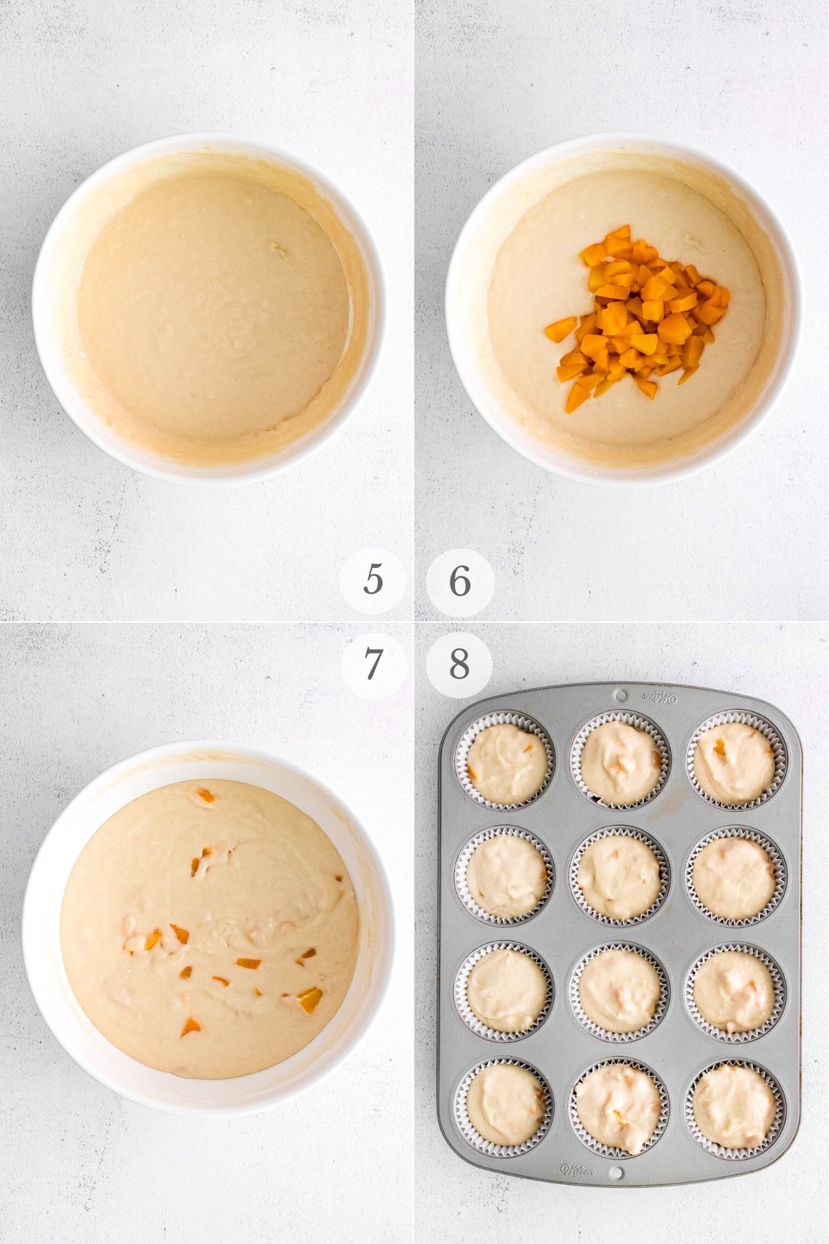 peach muffins recipe steps 5-8.