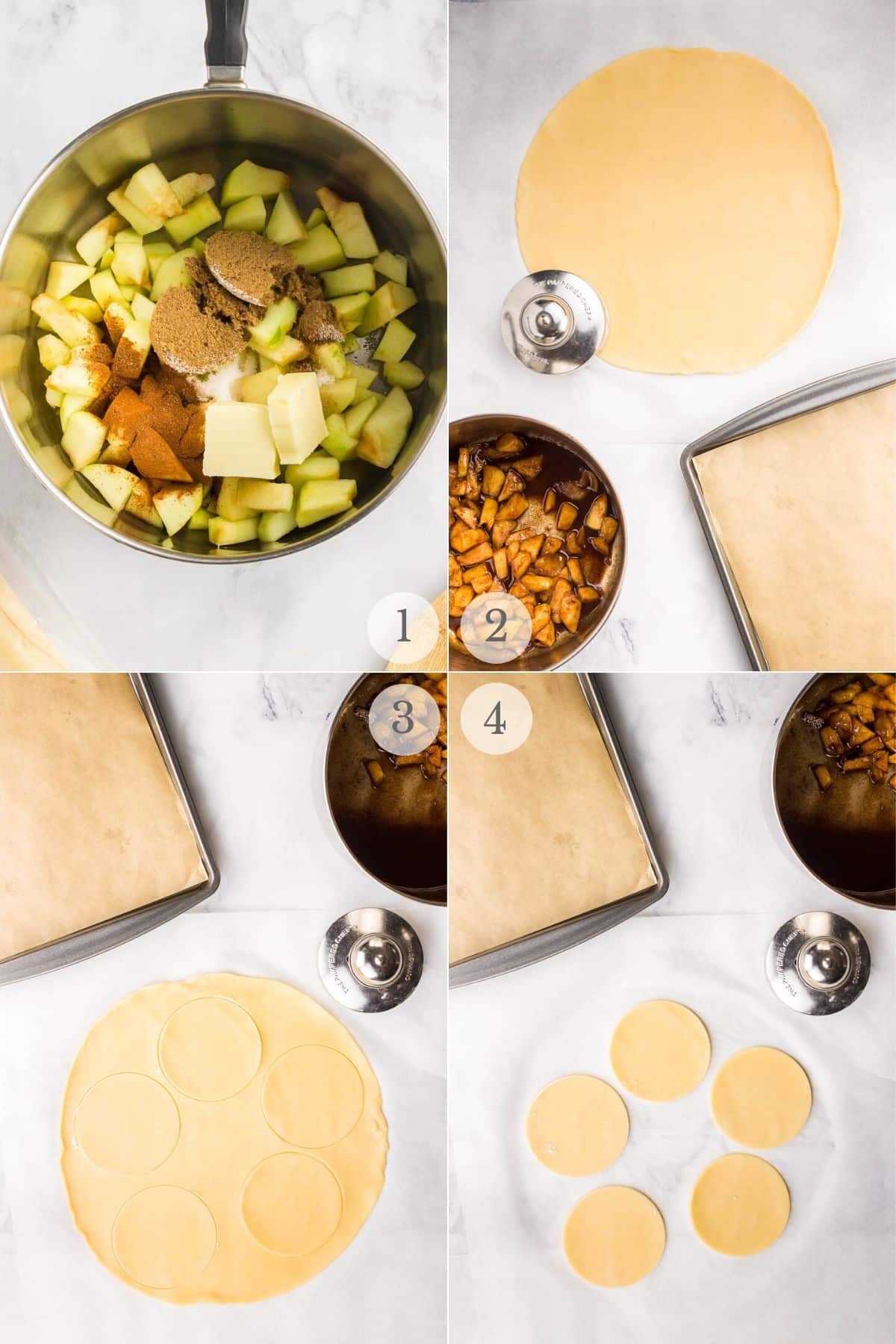apple hand pies recipe steps 1-4.