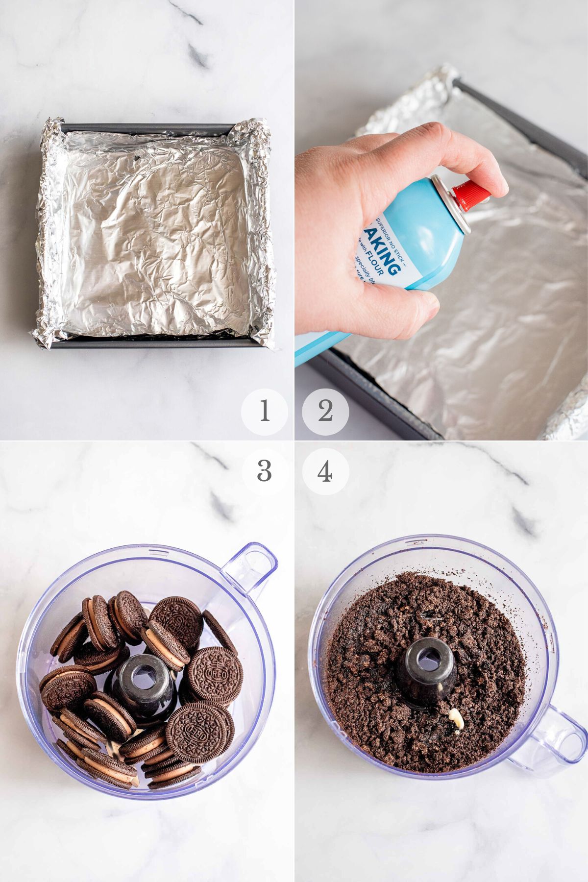 cheesecake bars recipe steps 1-4.