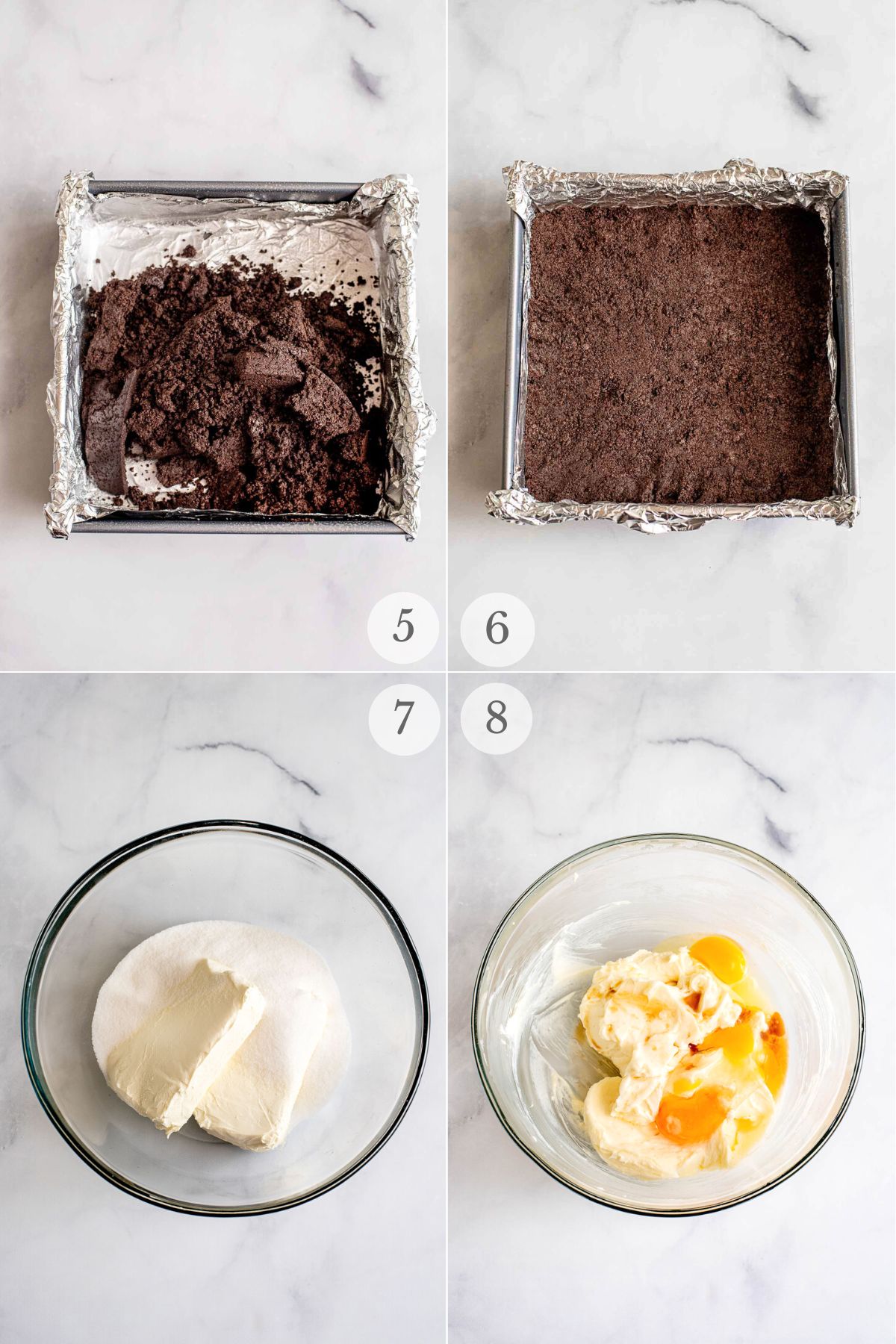 cheesecake bars recipe steps 5-8.