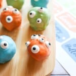 monster oreo balls with colorful coatings.