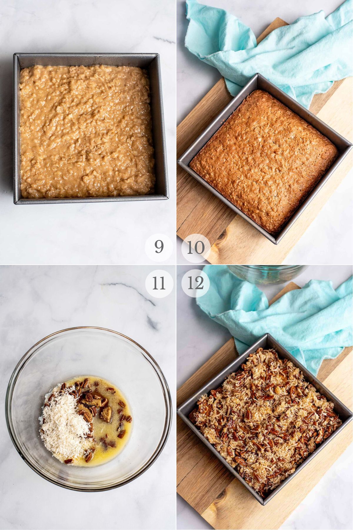 oatmeal cake recipe steps 9-12.