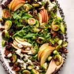roasted brussels sprouts salad overhead.