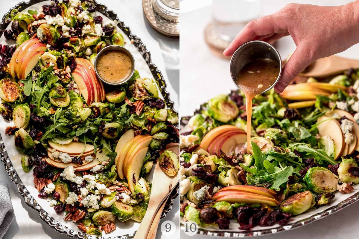 roasted brussels sprouts salad recipe steps 9-10.