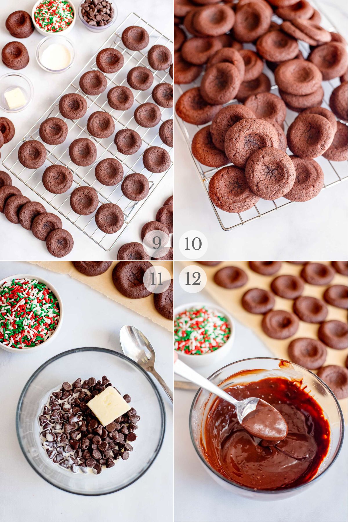 chocolate thumbprint cookies recipe steps 9-12.
