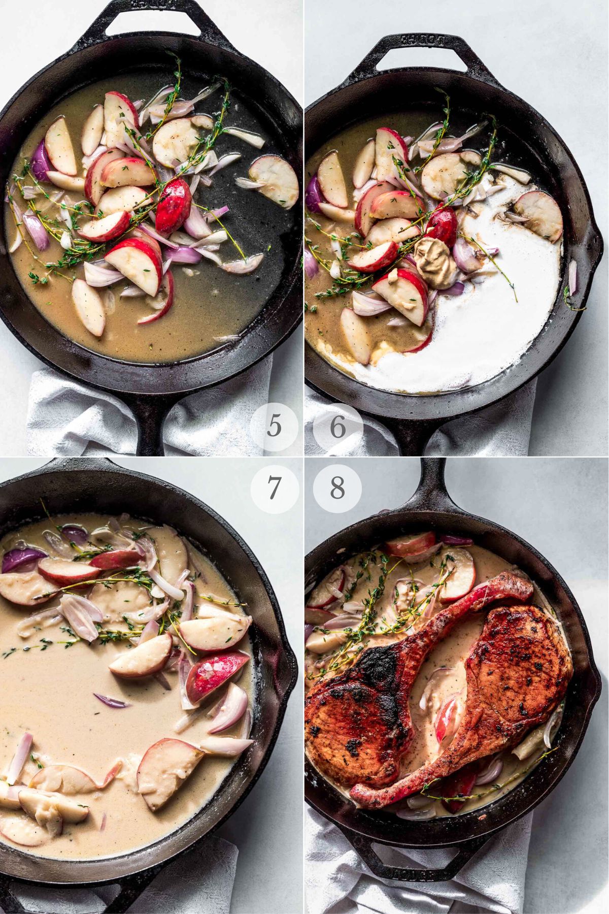 pan seared pork chops recipe steps 5-8.