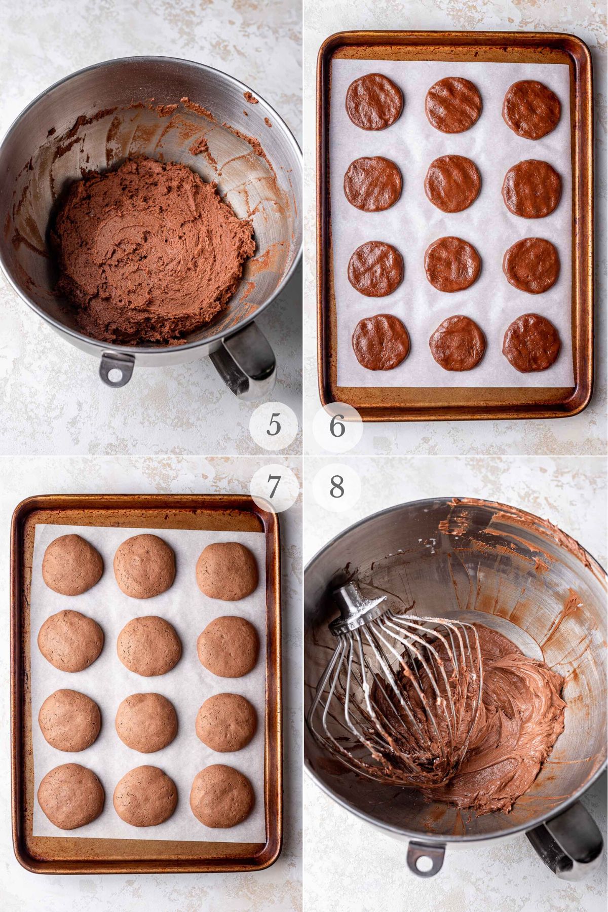 chocolate peppermint cookies recipe steps 5-8.