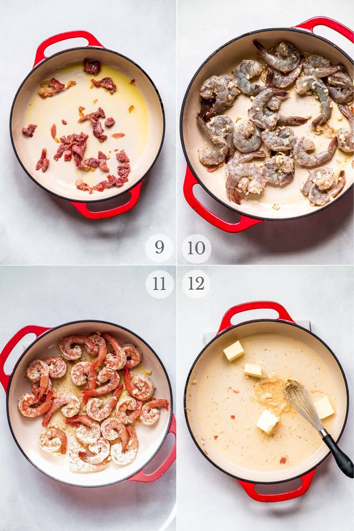 shrimp and polenta recipe steps 9-12.