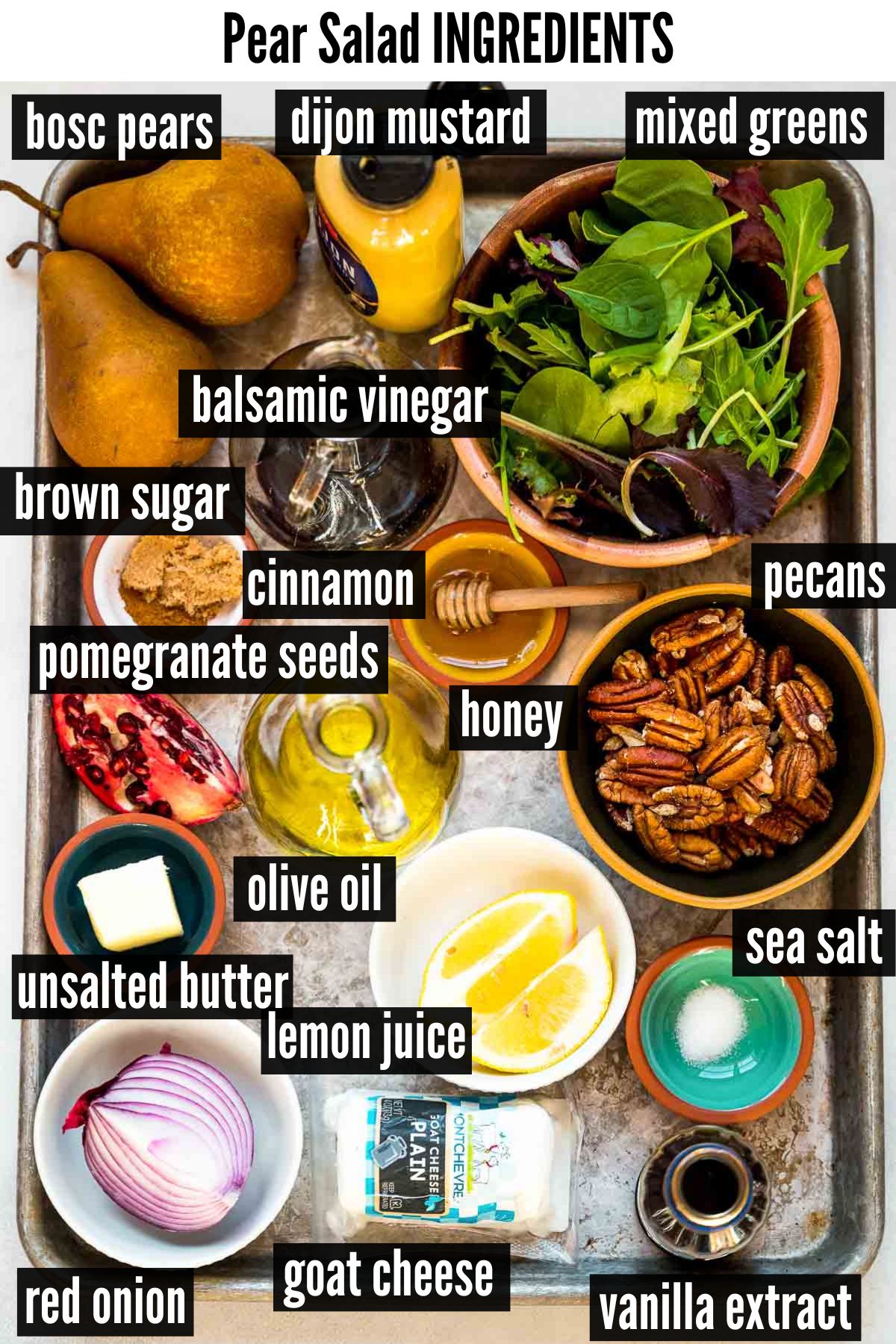 pear salad labelled ingredients.