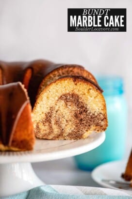 marble cake close up.