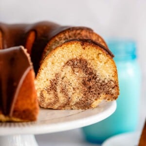 marble cake slice from side crop.