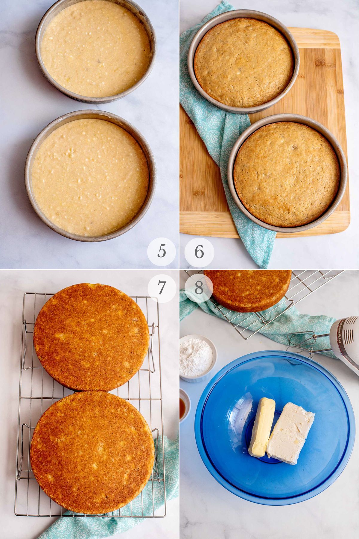 banana cake recipe steps 5-8.