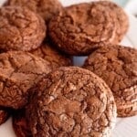 brownie cookies close up on plate